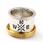 Rotatable Compass Pattern Alloy Finger Ring, Two Tone Gothic Chunky Ring for Calming Worry Meditation
