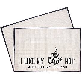 Coffee Theme Diablement Fort Cup Mats, Daily Supplies, Rectangle with Word