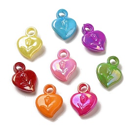 Plating Opaque Acrylic Pendant, AB Color, Heart