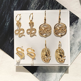 Cobra-shaped earrings earrings exaggerated trend retro long snake earrings