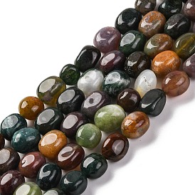 Natural Indian Agate Beads Strands, Nuggets, Tumbled Stone