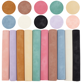 10Pcs 10 Colors Frosted PVC Imitation Leather Fabrics, DIY Craft Supplies