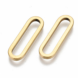 201 Stainless Steel Linking Rings, Laser Cut, Oval
