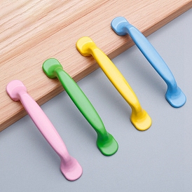 Spray Painted Aluminium Alloy Drawer Pull Handles, with PU Leather Inlayed, Cabinet Pulls Handles for Drawer, Doorknob Accessories