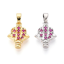 Латунные микро проложить кубического циркония подвески, без кадмия и без свинца, цветок