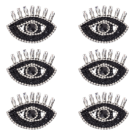 Evil Eye Shape Appliques, Cloth & Rhinestone Handicraft Appliques, Costume Hat Bag Ornament Accessories