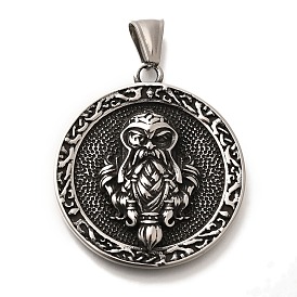 Викинг 304 подвески из нержавеющей стали, плоский круглый с амулетом Одина