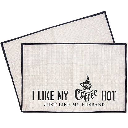 Coffee Theme Diablement Fort Cup Mats, Daily Supplies, Rectangle with Word