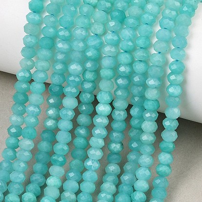 Natural Amazonite Beads Strands, Rondelle, Faceted