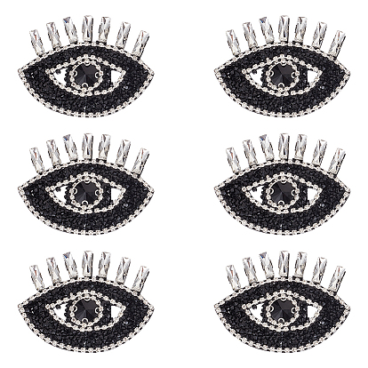 Evil Eye Shape Appliques, Cloth & Rhinestone Handicraft Appliques, Costume Hat Bag Ornament Accessories