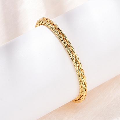 Плетеные латунные браслеты-манжеты, браслеты с крутящим моментом для женщин, долговечный, стойки покрытие, без кадмия и без свинца