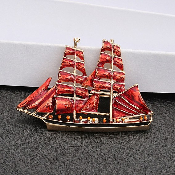 Эмалевые значки парусная лодка, броши из сплава для одежды рюкзака