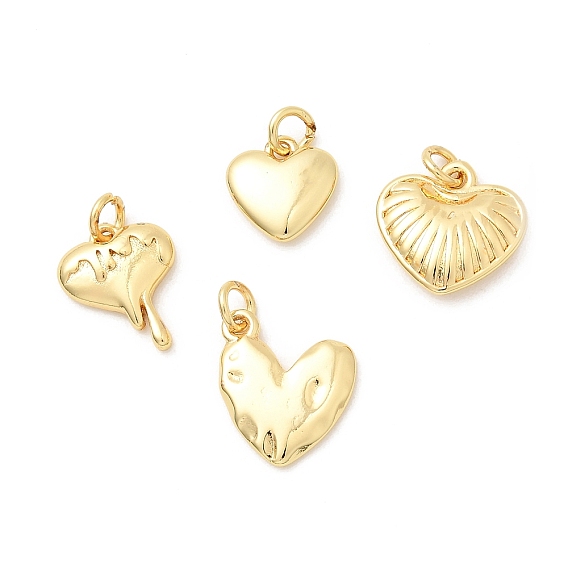 Латунь прелести, сердце, долговечный, стойки покрытие, с прыжковых колец