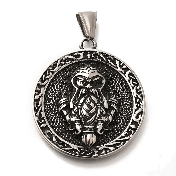 Викинг 304 подвески из нержавеющей стали, плоский круглый с амулетом Одина
