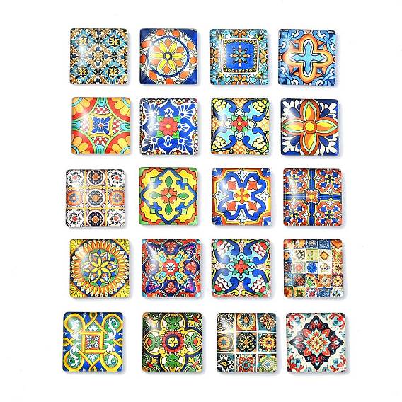 20 стеклянные кабошоны шт., квадратный