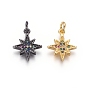 Латунь прелести, с микропаве из кубического циркония и прыжковыми кольцами, звезда