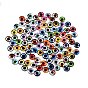 Printed Transparent Glass Cabochons, Half Round with Eye Pattern