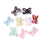 UV Plating Opaque Acrylic Beads, Iridescent, Letter X