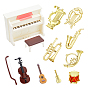 Dollhouse Accessories Pretending Prop Decorations Kit, Including Violin, Guitar, Saxphone, Tuba, Harp, Drums & Piano