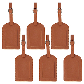 6шт. багажная бирка из искусственной кожи, с застежкой железа, этикетки для путешествий, бирки с именами чемоданов, прямоугольные