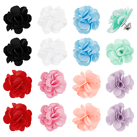 16 pièces 8 broches en tissu et fer style, fleur, platine