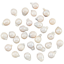 1 Strand Natural Baroque Pearl Keshi Pearl Beads Strands, Cultured Freshwater Pearl, Teardrop