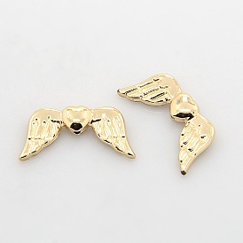 Alloy Beads, Long-Lasting Plated, Heart with Wings, 11x22x4mm, Hole: 1mm