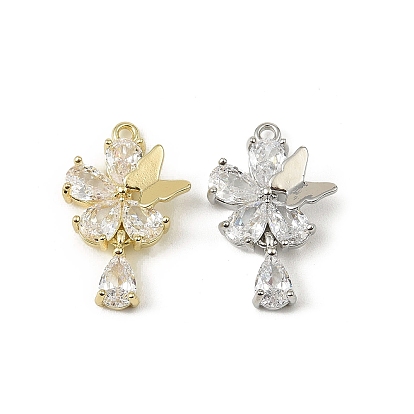 Латунные микро проложить кубического циркония подвески, без кадмия, без никеля и без свинца, бабочка