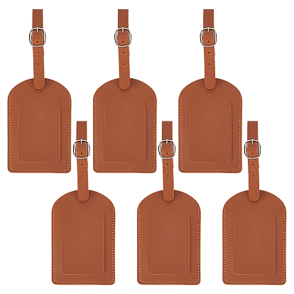 6шт. багажная бирка из искусственной кожи, с застежкой железа, этикетки для путешествий, бирки с именами чемоданов, прямоугольные