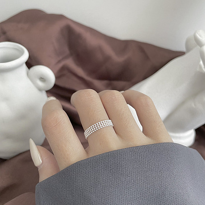 925 регулируемые кольца для пальцев из стерлингового серебра с круглыми бусинами для женщин