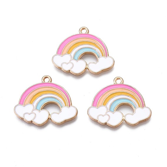 Подвески из эмали и сплава, золотой свет, без кадмия и без свинца, радуга и облака
