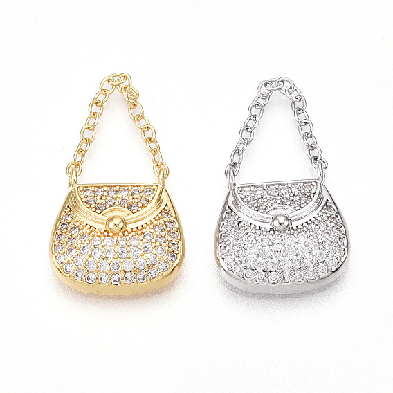 Латунные микро проложить кубического циркония подвески, без кадмия и без свинца, прелести мешков