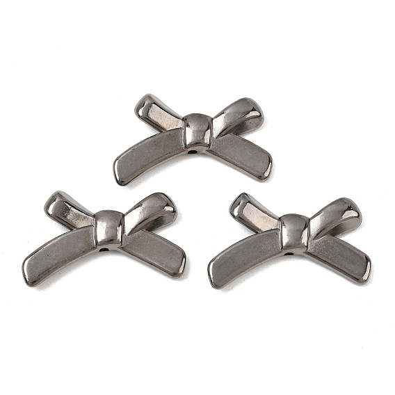 Opaque Acrylic Beads, Gunmetal Plated