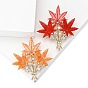Модная акриловая трехцветная брошь в виде кленового листа, Брошь из сплава со стразами для универсальной женской одежды высокого класса, золотой свет