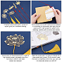 PandaHall Elite 6 Styles Brass Bookmarks, with Polyester Ribbon, Paper Letter Paper & Envelope, Dragonfly & Feather & Maple Leaf & Ginkgo Leaf & Clover & Lotus