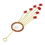 Glass Star Pendant Decorations, Hanging Suncatchers, with Natural Gemstone Bead, for Home Decorations