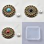 12 сумки 3 цветные бусины из сплава и смолы пуговицы, плоские круглые с цветочным узором, для поделок багажа и аппаратных принадлежностей