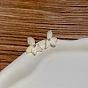 Rhinestone & Enamel Stud Earrings, 925 Silver Silver Pin Earrings for Women