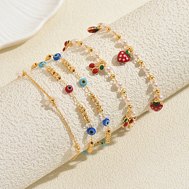 Богемные латунные цепочки на лодыжку для летнего отпуска, золотые