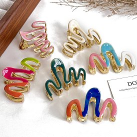 Alloy Enamel Claw Hair Clips, Hair Accessories for Women & Girls