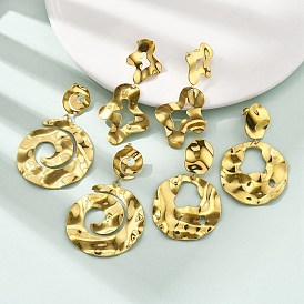 304 серьги-гвоздики из нержавеющей стали для женщин, ионное покрытие (ip), реальный 14 k позолоченный