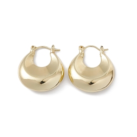 Brass Croissant Thick Hoop Earrings for Women, Lead Free & Cadmium Free