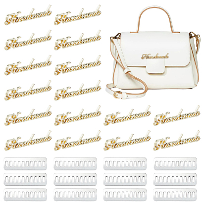 16 наборы этикеток ручной работы из сплава, с шайбой, для изготовления пакетов, слово