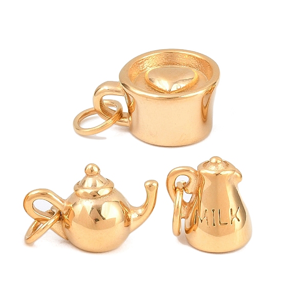 304 Stainless Steel Charms, Water kettle/Water Cup Charms, PVD Vacuum Plating