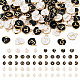 92Pcs 4 Styles Initial Letter A~Z Alphabet Enamel Charms, Flat Round Disc Double Sided Charms