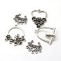 Tibetan Style Links, Mixed Shapes, 21~64x8~62.5x1.5~15mm, Hole: 1~4mm