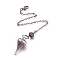 Brass Pointed Dowsing Pendulums, with Lobster Claw Clasps, Teardrop