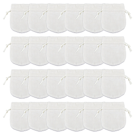 24pcs sacs de rangement en velours, pochettes à cordon sac d'emballage, ovale
