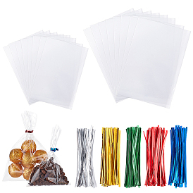 Plastic Wire Twist Ties, with Iron Core, Bread Candy Bag Ties, OPP Cellophane Bags