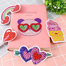 DIY Diamond Stickers Painting Kit, Including Resin Rhinestones Bag, Diamond Sticky Pen, Tray Plate and Glue Clay, Mixed Shapes